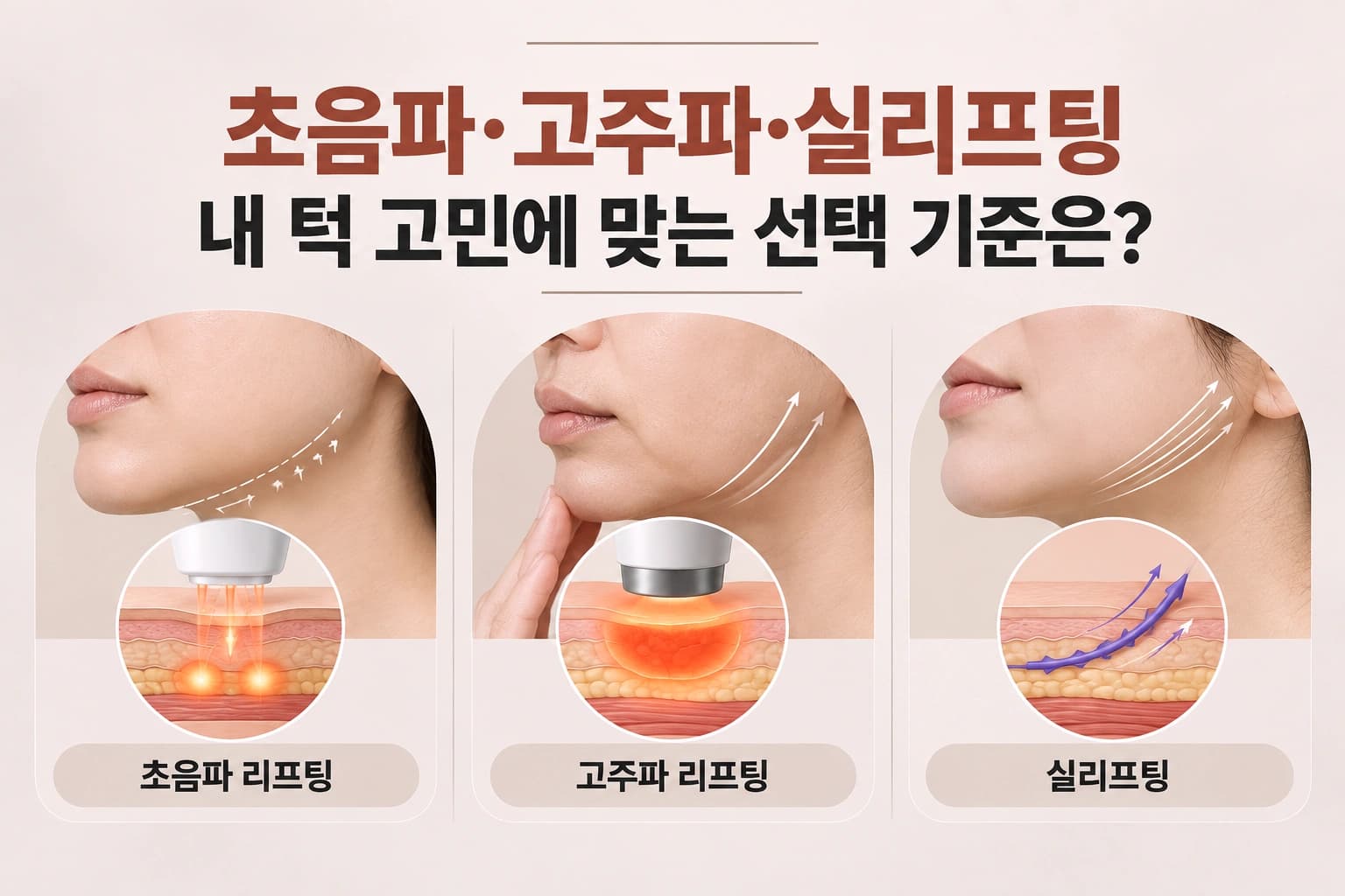 초음파,고주파,실리프팅의 작용 방식과 턱 고민별 선택 기준 안내