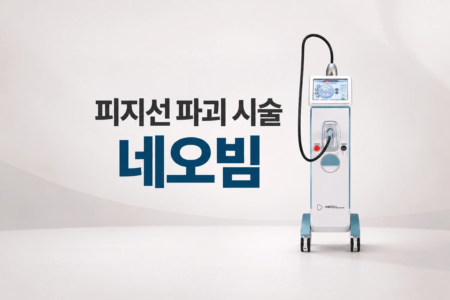 피지선 파괴 시술에 사용하는 네오빔 레이저 장비를 배치한 썸네일 이미지